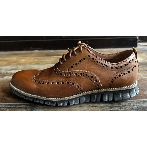 Cole Haan ZeroGrand Men\'s 7M Brown Leather Brogue Wingtip Dress Shoes Casual main image 7